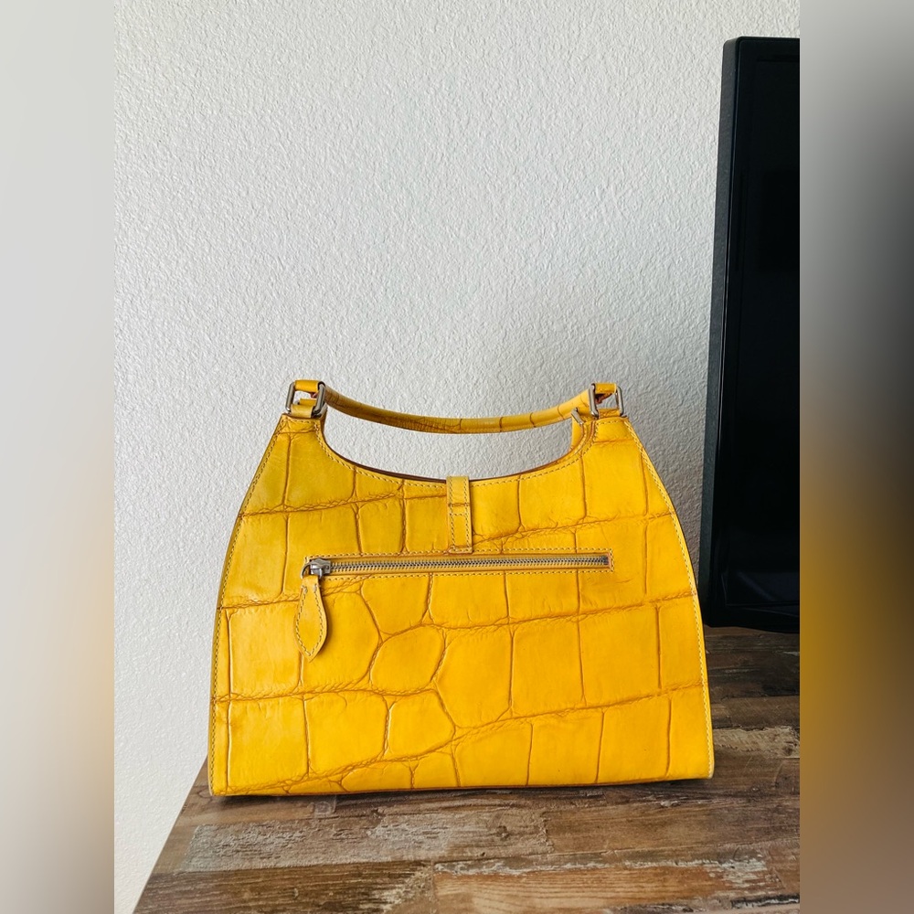 Dooney & Bourke Croc Embossed Alto Leather Shoulder Bag -MADE IN ITALY - Picture 4 of 16